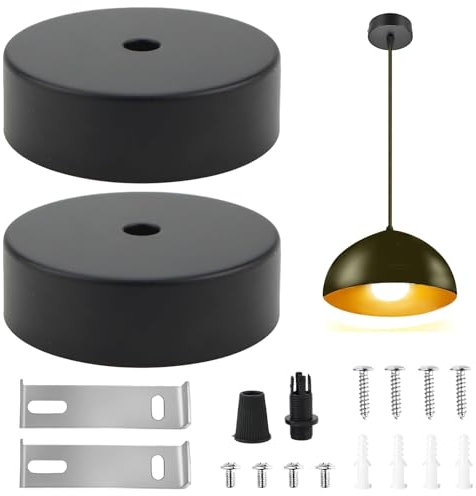 Deckenbaldachin, Lampenabdeckung Decke, Schwarz Baldachin Lampe, Metall Lampen Baldachin, Baldachin Metall Schwarz, Baldachin Abdeckung für Lampen Geeignet, für Wohnzimmer, Flur, Küchenleuchter