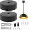 Embellecedor Lampara Techo,Rosetón de Techo de Metal,Rosetón Cilíndrico,Embellecedor para Lámpara Negro,Accesorios para lámpara,para el Montaje Lámparas Techo,Iluminación Colgante, Luces de Pasillo