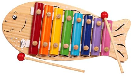 Qianly Xylophon mit Schlägeln, Valentinstagsgeschenke für Kinder, zur Verbesserung der Hand-Auge-Koordination, 8 Noten, Glockenspiel-Xylophon
