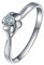 Trauringe Silber, Damenringe Blumensolitär Labor Geschaffener Diamant 0.098ct Runde Form Verlobungsring Größe 50 (15.9) Platin