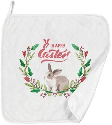 FANSU Geschirrtücher Küchenhandtuch 2 Stück, Ostern Frühling Blumen Pflanze Muster Geschirrtuch Saugfähig Küchentücher Trockentücher Küchenhandtücher Küchentuch (30x30cm,Frohe Ostern)