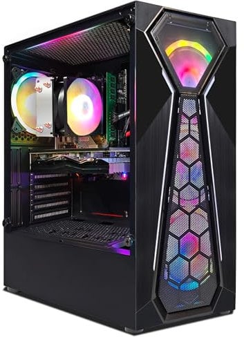 STGsivir ,PC Gaming,Ordenador de sobremesa AMD Athlon 3000G 3.5GHz,Radeon RX 580 8GB,16GB DDR4,1T SSD,WiFi,BT 5.0,4 Fans,Windows 11 H64