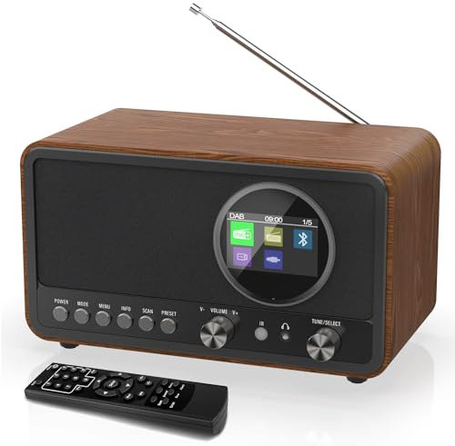 MONODEAL DAB Radio (DAB+, DAB Plus, UKW, HiFi Lautsprecher 5W, Kopfhöreranschluss, TFT Display, Tastensteuerung), Küchenradio mit 60 Presets, Sleeptimer Snooze