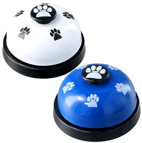 Anseom 2 Pack Pet Training Bells Dog Training Bells Blue and White Dog Potty Toilet Training Bells Interactive Educational Device for Pet Training and Eating Communication Bells for Dogs Cats