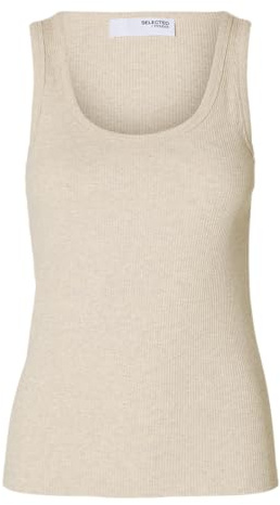 SELECTED FEMME Female Tanktop Rippmuster Baumwoll