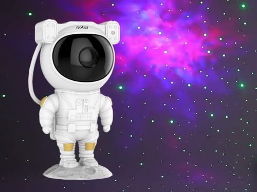 I-TOTAL® - Proiettore a LED effetto cielo stellato, lampada proiettore modello Astronauta, per decorazione ambienti, lampada notturna per bambini, adulti, feste a casa, con cavo