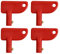 4 Pièces Clés pour Interrupteur de Batterie de Voiture, Clé de Commutateur D'Isolateur de Batterie, Clé Coupe-Batterie Rouge, Clé Coupe Circuit Batterie pour Camion Voiture Bateau