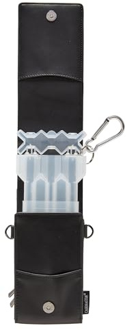 Casemaster Voyager Plus Darts Case Wallet with Nomad Dart Case, Holds 3 Steel Tip or Soft Tip Darts, Leatherette Dart Holder, Black