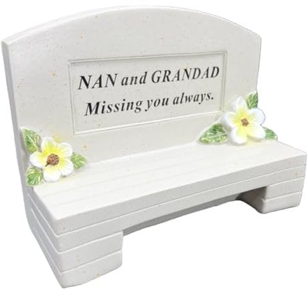 Angraves Special Nan and Grandad Graveside Memorial Bench Grave Plaque Ornament Decoration Missing you always