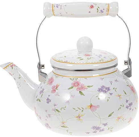 GREENADSCAPE Bollitore in Smalto Retrò Teiera Per Tè Sfuso Smaltata Vintage Da Bollire Acqua Per Servire Uso Domestico Ristorante