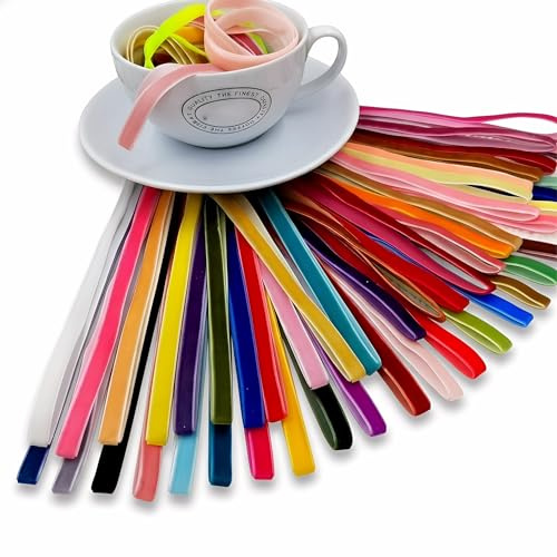 Samtband Set 10mm 30 Farben je 1 Yard zum Nähen & Basteln | Weiches Samtband Set mit 30 Farben, je ca. 1 Yard lang und 10mm breit – für Schleifen, Geschenkdeko, Schmuck & DIY.