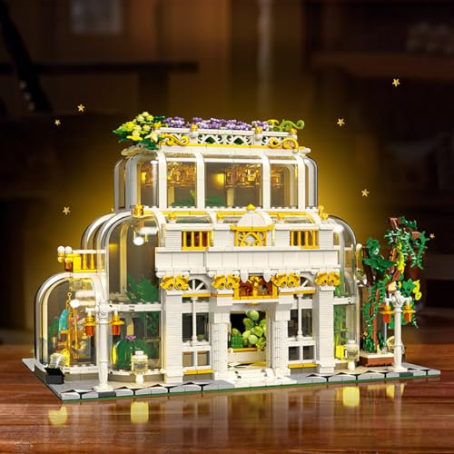2231 Pcs - Friends Botanical Garden Building Set with LED Light Block for Adults Women Men 14+, MOC Flowers Garden Greenhouse Model Kits, Compatible with Lego Ideas, Valentine's Day Gift for Her Him