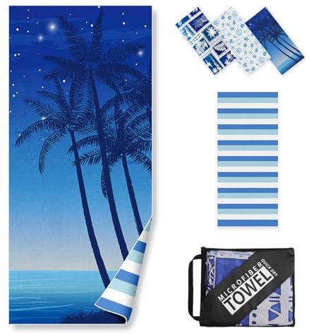 Mikrofaser Strandtuch - 180*90 cm Strandhandtuch xxl mit Kostenloser Aufbewahrungstasche, Strandtuch Schnelltrocknend & Sandfreie, Leichte Strandtücher ideal für Strandausflüge und Schwimmen