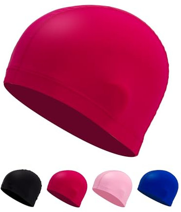 Gorro Natación Hombre y Mujer: Cómodo, Duradero y de Alta Elasticidad (Rosa Oscuro)