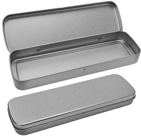 2 Stück Metall-Bleistiftbox, Tragbare Rechteckige Eisenbox, Flip-Top-Bleistiftbox, Aufbewahrungsbox Für Schulbedarf, Mehrzweck-Aufbewahrungsbox