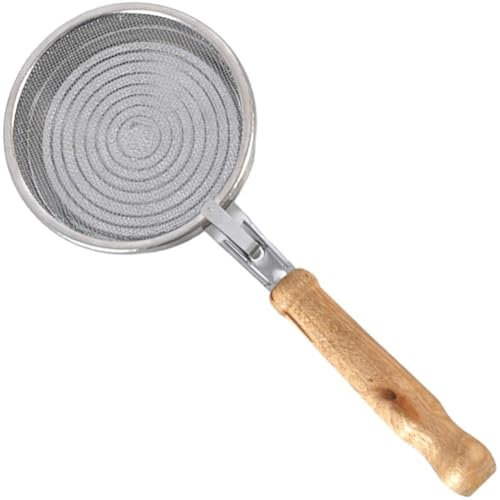 Vobumix Coffee Roasting Tool with Wooden Handle Coffee Roaster Mesh Pan Nut Baking Tool for Home or Outdoor Coffee Beans Baking