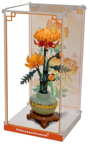 Lego 10368/10369 Vitrine en acrylique pour Lego 10369 Motif fleurs de prunier et chrysanthème Transparent