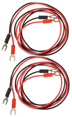 ERINGOGO 4pcs Shaped Dual-headed Test Connection Wire Copper Insulated for Phonograph Turntable Grounding and Electrical Connections