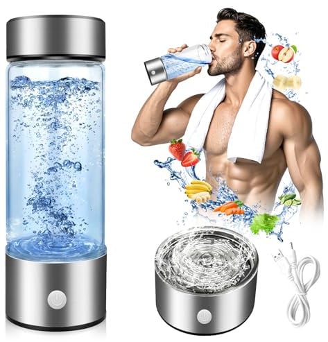 Hydrogen Water Bottle, 420ML Portable Hydrogen Water Generator with 3-Minute Electrolysis, USB Rechargeable, SPE PEM Technology, Hydrogen-Rich Water for Home, Office, Travel
