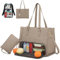 Lunchtasche, 2-in-1 Lunch Bag Handtasche Kombination, 15,6 Zoll Tote Bag mit Isoliertem Lunchfach, Lunch Tasche Lunchtasche Damen, Kühltasche Thermotasche für Unterwegs Arbeit Schule Büro (Beige)