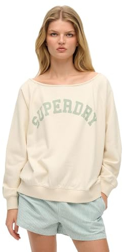 Superdry Damen Athletic Essentials Bardot-Sweatshirt Wüstenknochen Wollweiß 42