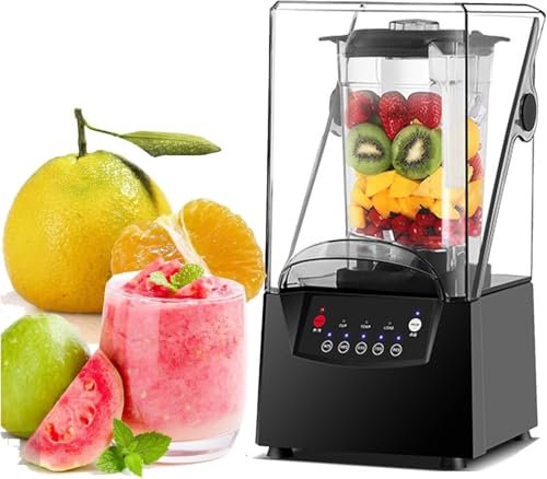 ANGIRSFPO Mezclador de pie Comercial de 2l con recinto de Sonido,Licuadora Smoothie Maker,Trituradora de Hielo de Hoja de 17000rpm,Máquina de Cocina de Pared Rota silenciosa,para Batidos, Frutas ﻿