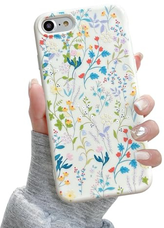 QLTYPRI for iPhone 7/8/SE 2020/SE 2022 5G Case, Cute Pink Floral Flower Pattern Aesthetic Phone Case,Raised Camera Protection Soft Slim TPU Shockproof Protective Phone Cover for Girls Women-Floratopia