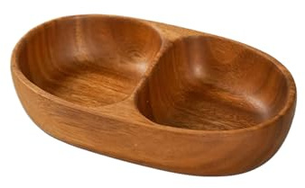 Cuencos De Snack Para Adultos Plato Doble Compartimento Soporte Cereales