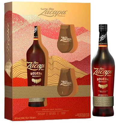 Zacapa Gran Solera Rum - 700 ml, Confezione regalo con 2 bicchieri