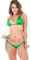 Damen-Bikini, brasilianischer Wet-Look, Bikini, Badeanzug, metallisch, glänzend, Dessous-Set, Bademode (grün), grün, onesize