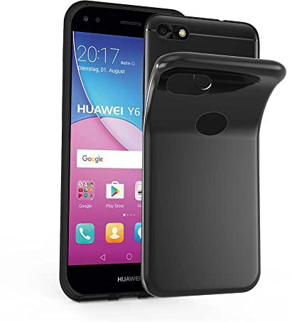 Cadorabo Hülle kompatibel mit Huawei Y6 PRO 2017 Hülle Silikon Handyhülle für Y6 PRO 2017 Case aus [Nie vergilben Technologie], Kratzfeste und stoßfeste Schutzhülle für Huawei Y6 PRO 2017 - SCHWARZ