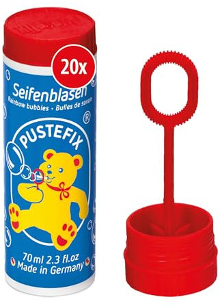 PUSTEFIX Seifenblasen Set I 20x Klassik 70ml I Bunte Bubbles Made in Germany I Seifenblasen für Hochzeit, Kindergeburtstag, Standesamt, Polterabend I 20 x 70 ml Vorteilspack für Kinder & Erwachsene