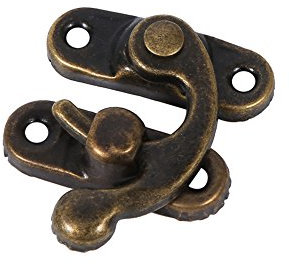 Haofy Antike Dekorative Haspe, 12 Paar Links/Rechts Latch Hook, Vintage Bronze Ornamente Schlösser für Holzkiste, Möbel, Schrank, Schmuck Box und Schmuckkästchen, mit 48 Schrauben (Rechts)