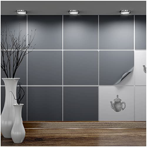 FoLIESEN - Adesivi per piastrelle 20x20 cm | Adesivi murali autoadesivi per bagno e cucina I Resistenti ai graffi e rimovibili | 20 Decalcomania per piastrelle, .:Grigio cemento opaco
