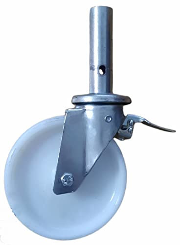 FERRETELIX® Rueda de Andamio Europeo Multidireccional 200x50 mm Tubo Interior 40x150 mm – Carga 600 kg (Caja de 8 unidades)