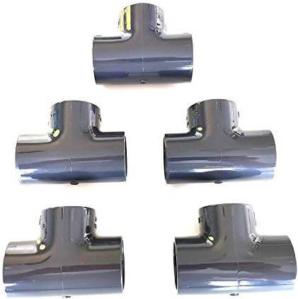 Lot de 5 Té PVC Pression – U 90° / 32mm intérieur F/F/F PN16 / Manchon 32 mm pour Piscine et arrosage/Tés égaux