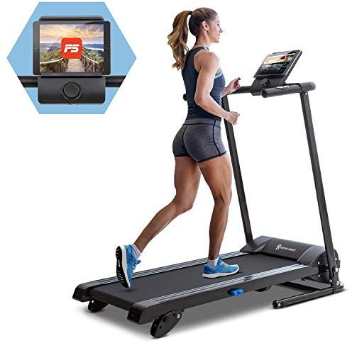 Capital Sports Pacemaker F60 Laufband - klappbare Treadmill mit 36cm breiter Laufbahn, selbstschmierend und leise, 10 km/h, Kalorienzähler, Pulssensor, Bluetooth App, schwarz