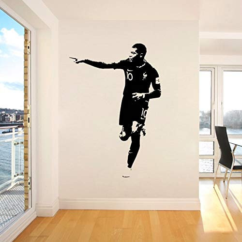 Vinyl Kunst Aufkleber Wandaufkleber Frankreich PSG Kylian Mbappé Fußball Sport Junge Schlafzimmer Dekoration Berühmte Fußballspieler Star Poster Kinder Geschenk