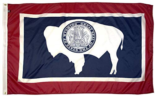 FlagSource Wyoming Drapeau de l'État en nylon fabriqué aux États-Unis, 4x6'