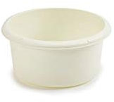 Washing Up Bowl Round Plastic Small & Large Basin Sink Kitchen (Cream, Small Round Bowl)