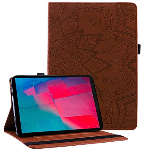 Succtopy Custodia per Lenovo Tab M10 HD 10.1 2018(TB-X505L /TB-X505F /TB-X605L /TB-X605F), PU Cover Tablet M10 Protettiva Slim Smart Protettiva Case Lenovo Tab P10(X705L/X702F),Marrone