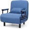 GIANTEX Schlafsessel klappbar, Klappsessel Schlafsessel mit Armlehnen & Kissen, 3-in-1 Klappsofa Bettsessel Funktionssessel inkl. Kissen, ideal für Wohnzimmer Büro Schlafzimmer (blau)