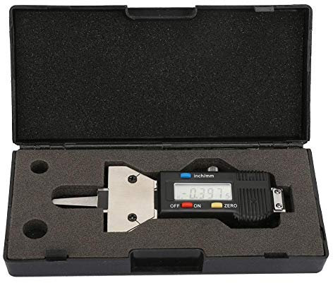 Jadeshay Medidor de Profundidad LCD Medidor de Profundidad de neumáticos Digital 0,01 mm Herramienta de medición de comprobación de la Banda de Rodadura Detección de neumáticos 0-25 mm