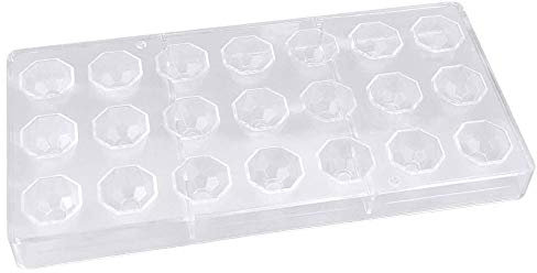21 halbe Diamantschokoladenformen aus transparentem Polycarbonat für Partys und Freunde