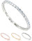 inSCINTILLE Tennisarmband Damen und Herren Armband Unisex mit Zirkonen und Verstellbarer Schnappverschluss (Größe der Steine: 0,30 Cm, Silberne Kette - Weißer Stein)