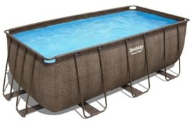 Bestway Power Steel Rectangular Pool Set 412 x 201 x 122 cm Piscina, Marrone