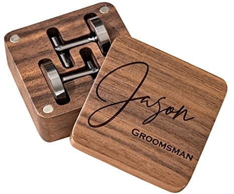 Geschenk für Trauzeugen, personalisierte Holz-Manschettenknöpfe, individuelles Geschenk für Trauzeugen, Geschenk für Ihn und Vater, Hochzeitsschmuck, Manschettenknöpfe Geschenke für Männer
