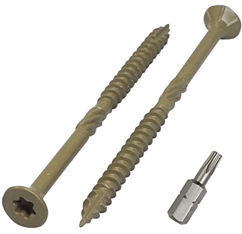 SKIR'CO Lot de 500 vis à bois vertes finition anti-corrosion 4,0 x 70 mm Tête fraisée Torx