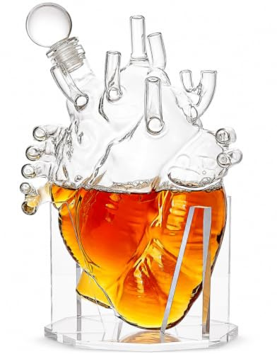 Carafe en forme de cœur avec base en acrylique