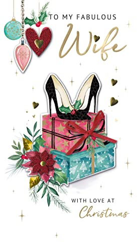 To My Fabulous Wife Embellished Christmas Card Hand-Finished Champagne Cards XCDC421